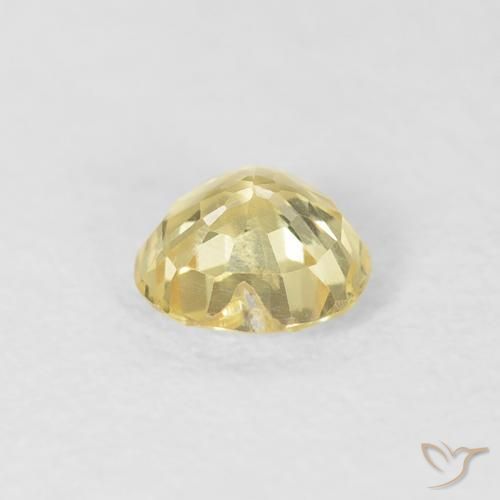 Zaffiro Giallo chiaro naturale da 0.45 ct, Cuore, VS