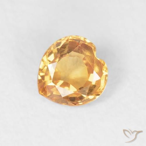 0.46ct Naturale Dorato Zaffiro, Cuore, VVS-VS