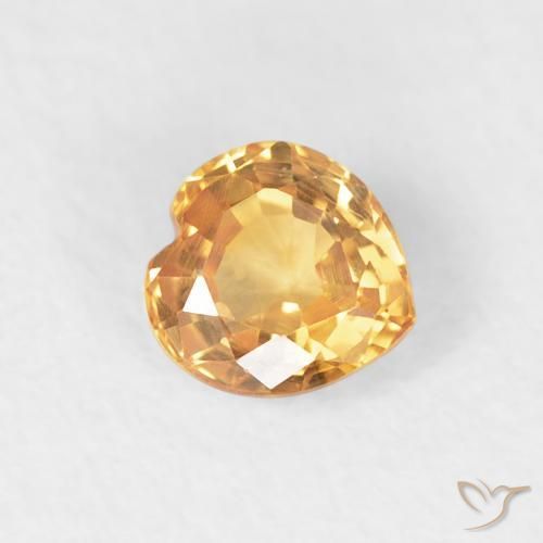 Zaffiro Dorato naturale da 0.46 ct, Cuore, VVS-VS