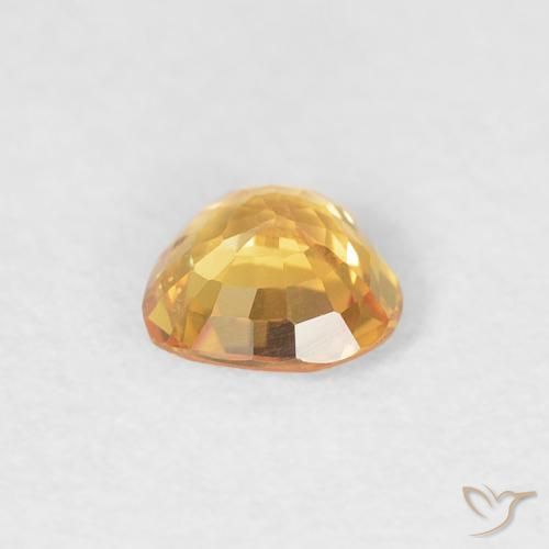 Zaffiro Arancio Intenso naturale da 0.36 ct, Cuore, VVS-VS