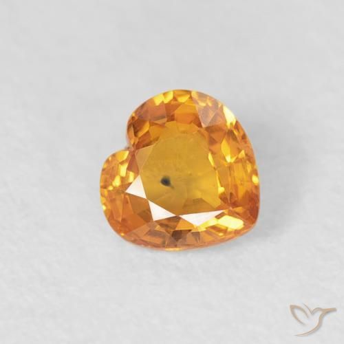 Zaffiro Oro naturale da 0.42 ct, Cuore, VS