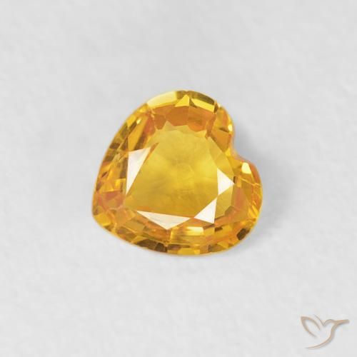 0.35ct Naturale Arancione-Oro medio Zaffiro, Cuore, VS