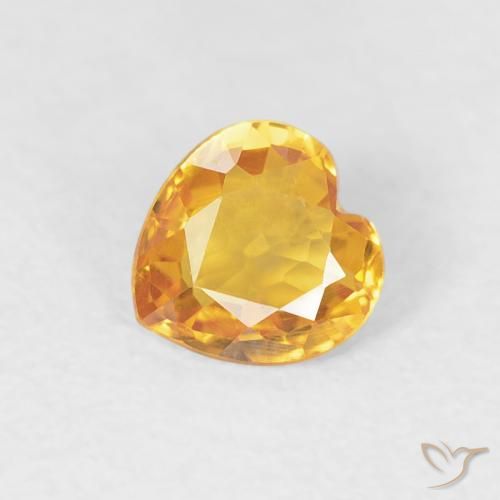 0.43ct Naturale Oro Zaffiro, Cuore, VS