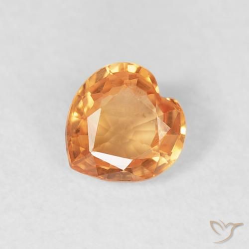 0.39ct Naturale Arancione brillante Zaffiro, Cuore, VVS-VS