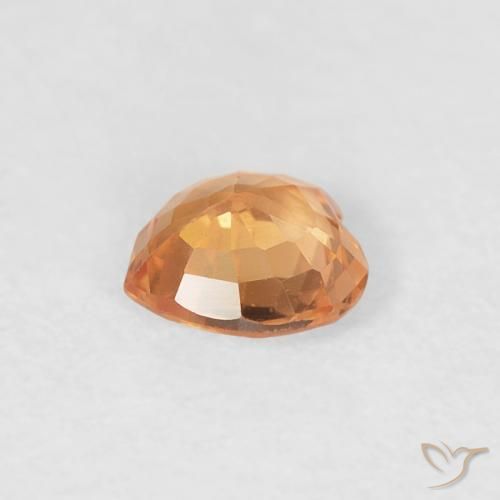 Zaffiro Arancione brillante naturale da 0.39 ct, Cuore, VVS-VS