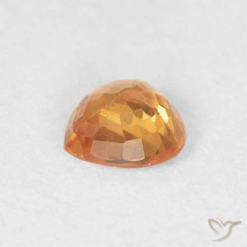 Zaffiro Arancione brillante naturale da 0.43 ct, Cuore, VVS-VS