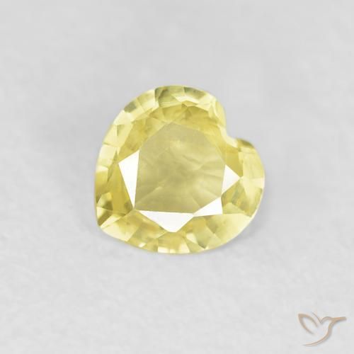 0.34ct Naturale Giallo chiaro Zaffiro, Cuore, VVS-VS