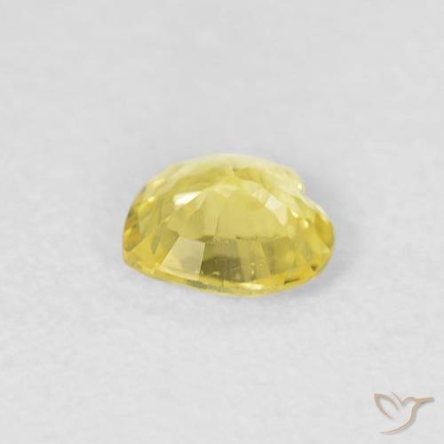 Zaffiro Giallo chiaro naturale da 0.34 ct, Cuore, VVS-VS
