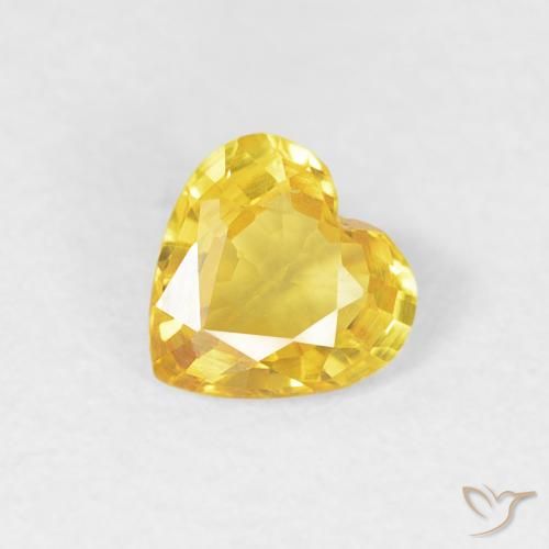 0.36ct Naturale Dorato Zaffiro, Cuore, VVS-VS