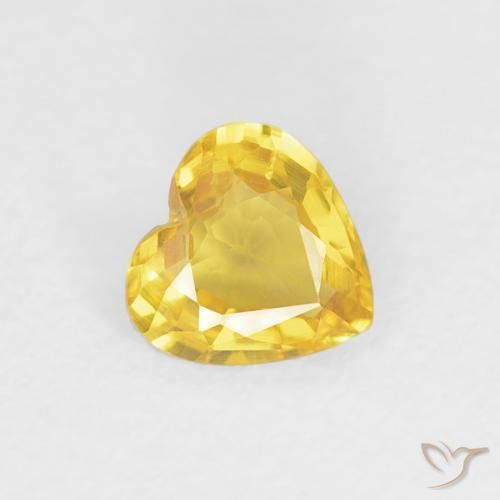 Zaffiro Dorato naturale da 0.36 ct, Cuore, VVS-VS