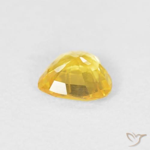 Zaffiro Dorato naturale da 0.36 ct, Cuore, VVS-VS