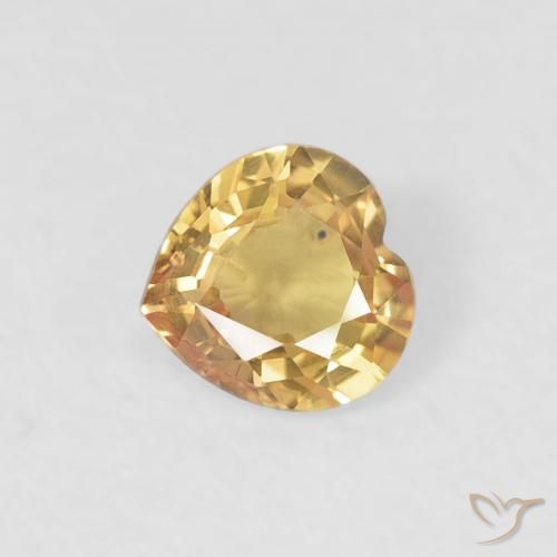 0.39ct Naturale Oro Zaffiro, Cuore, VVS-VS