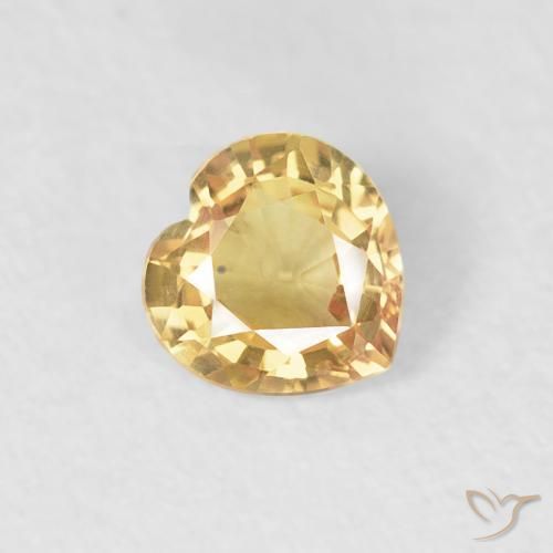Zaffiro Oro naturale da 0.39 ct, Cuore, VVS-VS