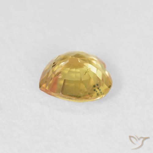 Zaffiro Oro naturale da 0.39 ct, Cuore, VVS-VS