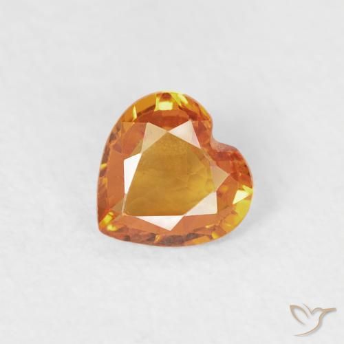 0.36ct Naturale Albicocca Arancia Zaffiro, Cuore, VS