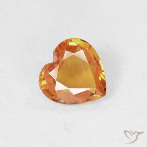 Zaffiro Albicocca Arancia naturale da 0.36 ct, Cuore, VS