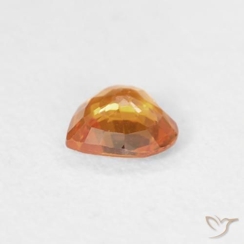 Zaffiro Albicocca Arancia naturale da 0.36 ct, Cuore, VS