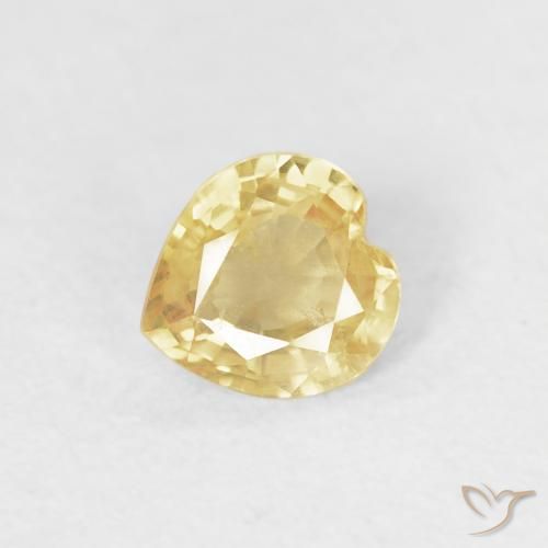 0.39ct Naturale Oro chiaro Zaffiro, Cuore, VS