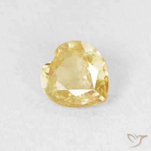 Zaffiro Oro chiaro naturale da 0.39 ct, Cuore, VS