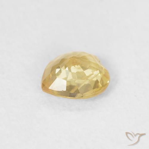 Zaffiro Oro chiaro naturale da 0.39 ct, Cuore, VS