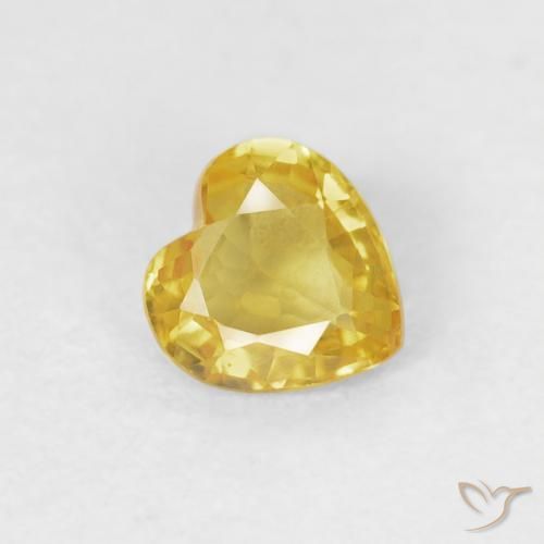 0.42ct Naturale Giallo medio Zaffiro, Cuore, VS