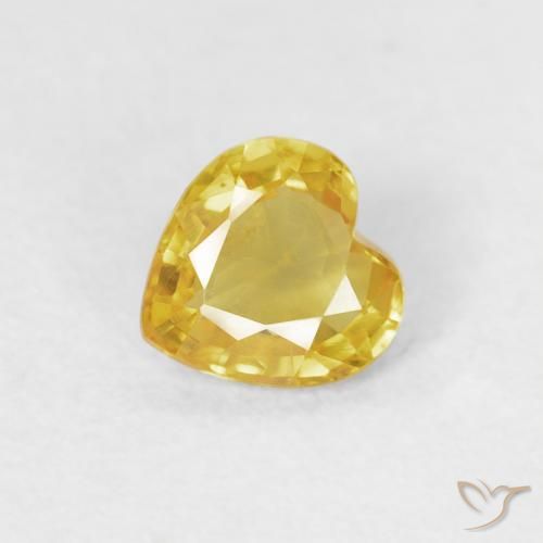 Zaffiro Giallo medio naturale da 0.42 ct, Cuore, VS
