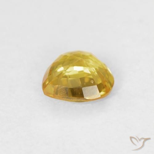 Zaffiro Giallo medio naturale da 0.42 ct, Cuore, VS