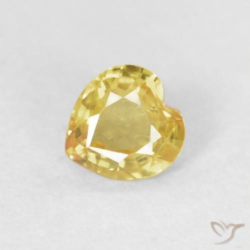 0.44ct Naturale Oro chiaro Zaffiro, Cuore, VS