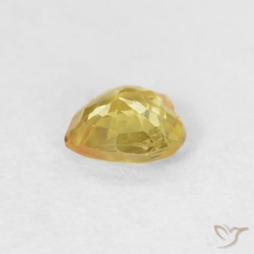 Zaffiro Oro chiaro naturale da 0.44 ct, Cuore, VS