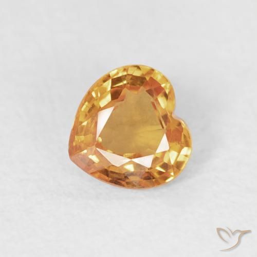 0.47ct Naturale Arancio-Oro Zaffiro, Cuore, VS