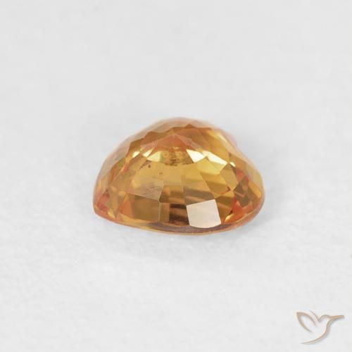 Zaffiro Arancio-Oro naturale da 0.47 ct, Cuore, VS