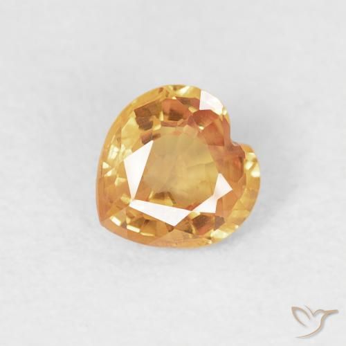 0.41ct Naturale Arancio-Oro Zaffiro, Cuore, VS