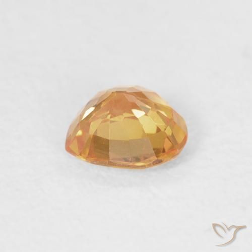Zaffiro Arancio-Oro naturale da 0.41 ct, Cuore, VS