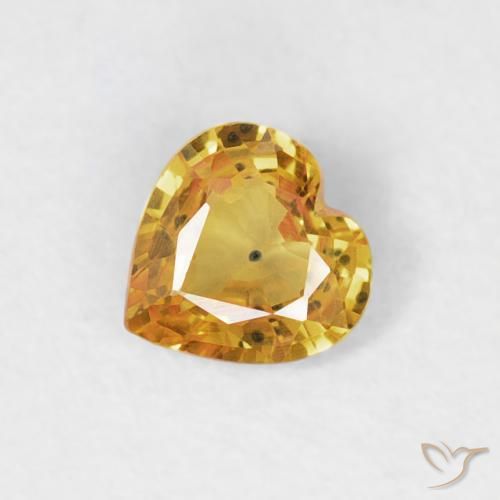 0.35ct Naturale Arancione-Oro medio Zaffiro, Cuore, VS