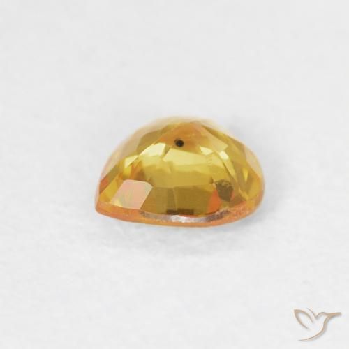 Zaffiro Arancione-Oro medio naturale da 0.35 ct, Cuore, VS
