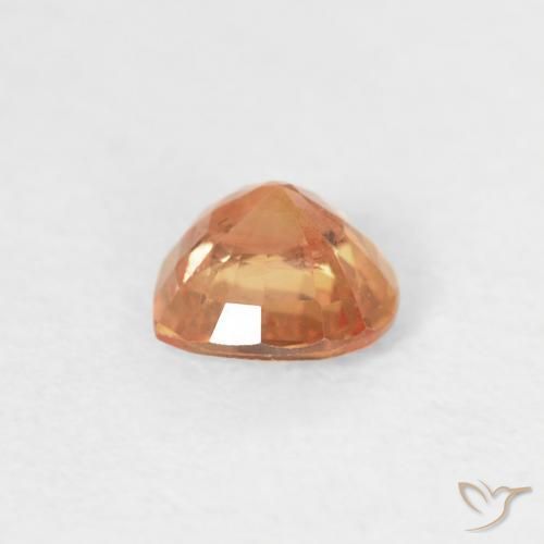 Zaffiro Arancio Medio naturale da 0.45 ct, Cuore, VS-SI