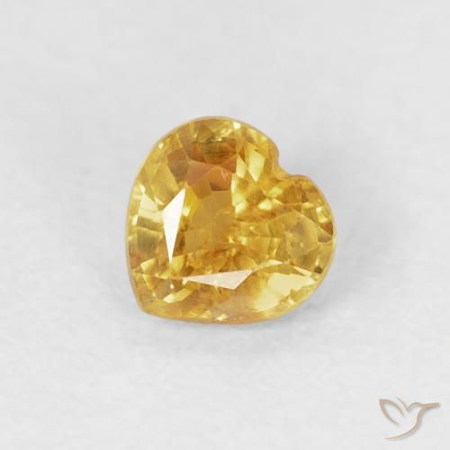 Zaffiro Dorato naturale da 0.44 ct, Cuore, VS-SI