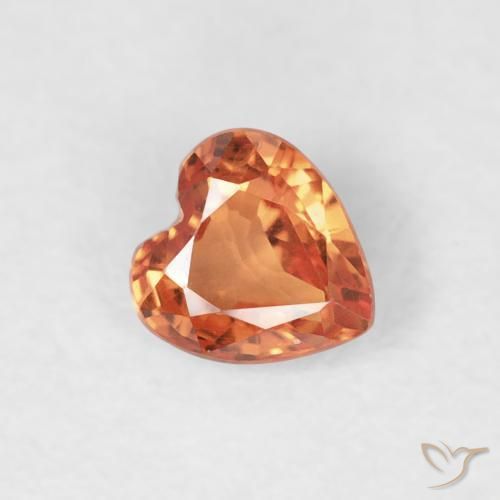 0.29ct Naturale Arancio Medio Zaffiro, Cuore, VVS