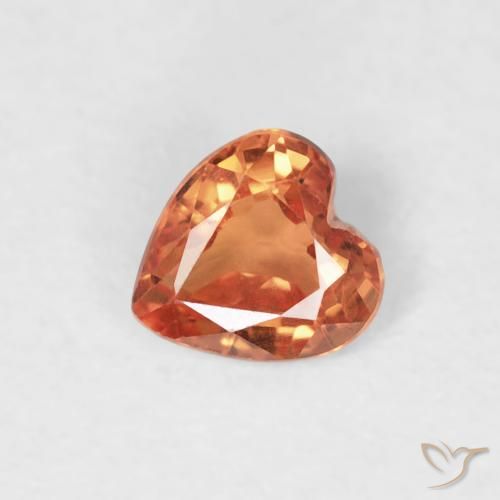 Zaffiro Arancio Medio naturale da 0.29 ct, Cuore, VVS