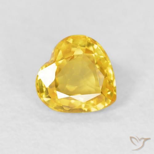 Zaffiro Arancio dorato naturale da 0.48 ct, Cuore, VVS-VS