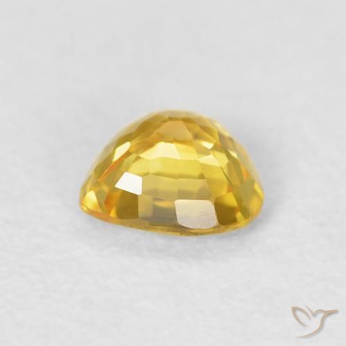 Zaffiro Arancio dorato naturale da 0.48 ct, Cuore, VVS-VS