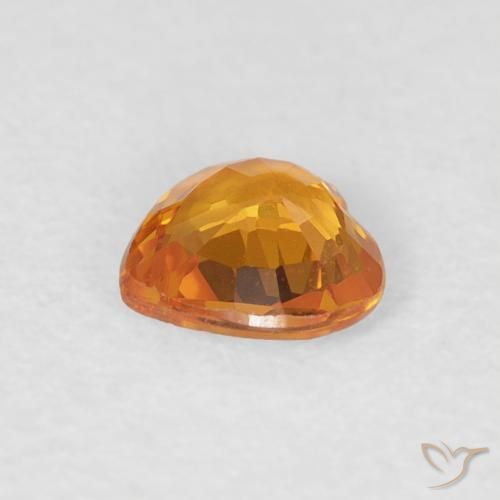 Zaffiro Arancio-Oro naturale da 0.42 ct, Cuore, VVS