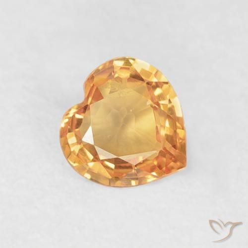 0.33ct Naturale Arancio-Oro Zaffiro, Cuore, VVS