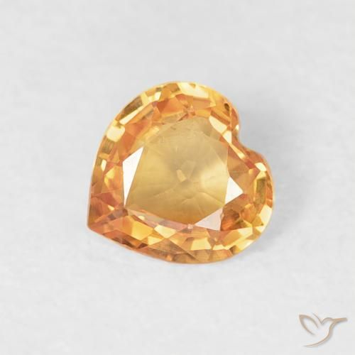 Zaffiro Arancio-Oro naturale da 0.33 ct, Cuore, VVS