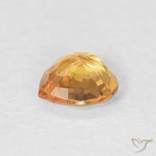 Zaffiro Arancio-Oro naturale da 0.33 ct, Cuore, VVS