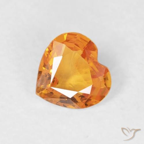 0.34ct Naturale Arancio intenso-OroG Zaffiro, Cuore, VVS-VS