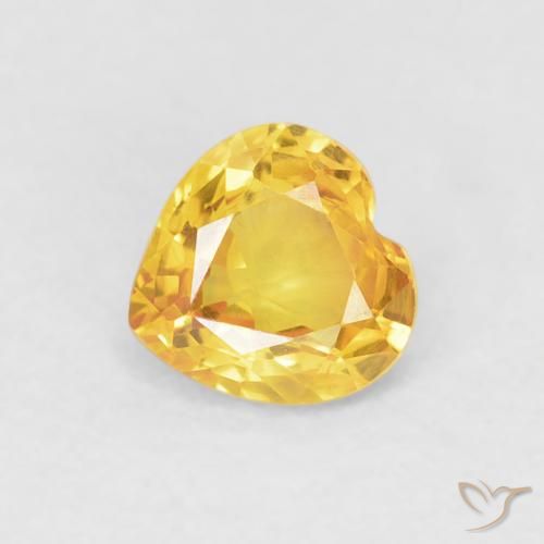 0.44ct Naturale Arancio dorato Zaffiro, Cuore, VVS-VS