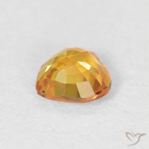 Zaffiro Arancio dorato naturale da 0.44 ct, Cuore, VVS-VS
