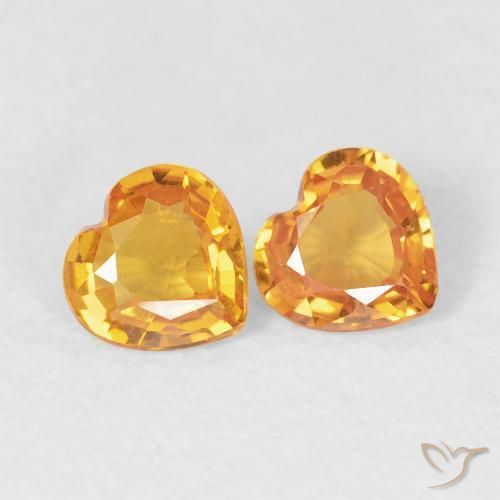 0.69ctw Naturale Arancio Medio Zaffiro, Cuore, VVS-VS