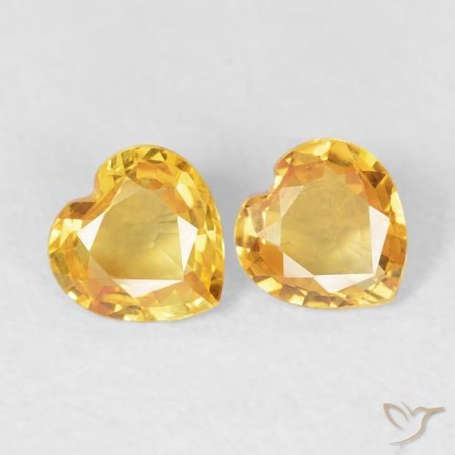 Gemme di Zaffiro Dorato medio naturale da 0.72 ct, Cuore, VVS-VS